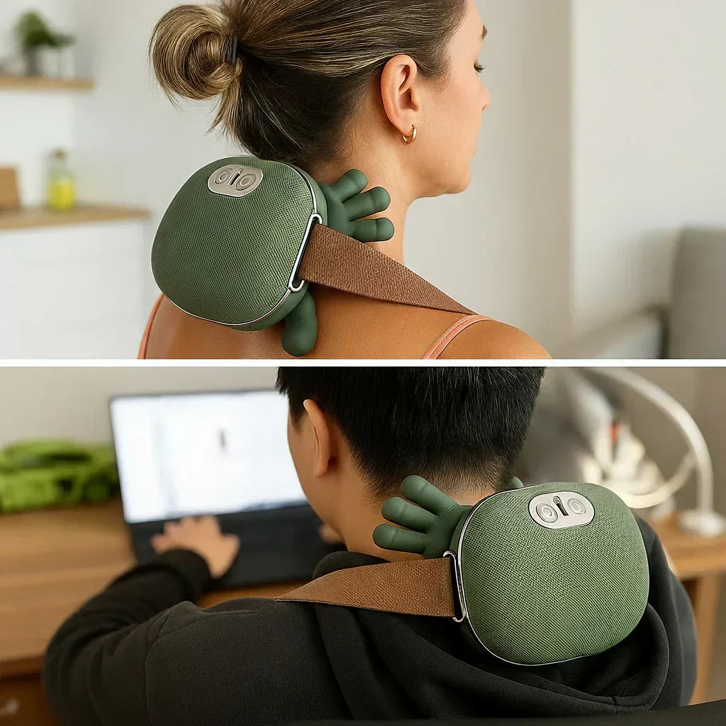 Portable Heated Neck Massager — Adjustable Warmth, Kneading & Vibration Therapy