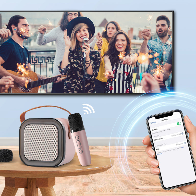 ミニカラオケスピーカーセット - デュアルワイヤレスマイク - RGBライト - Bluetooth 5.3 - USB-C - 3色展開 | meowbutter