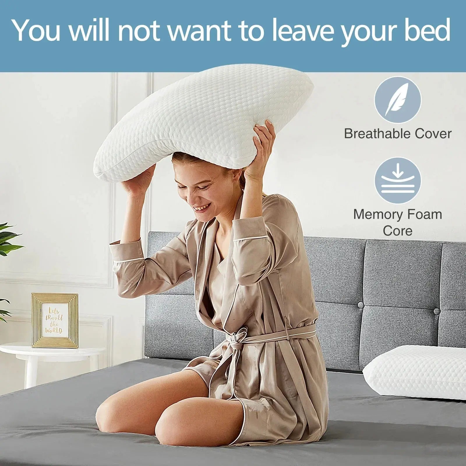 Premium Gel-Infused Memory Foam Pillow for Cooling Comfort