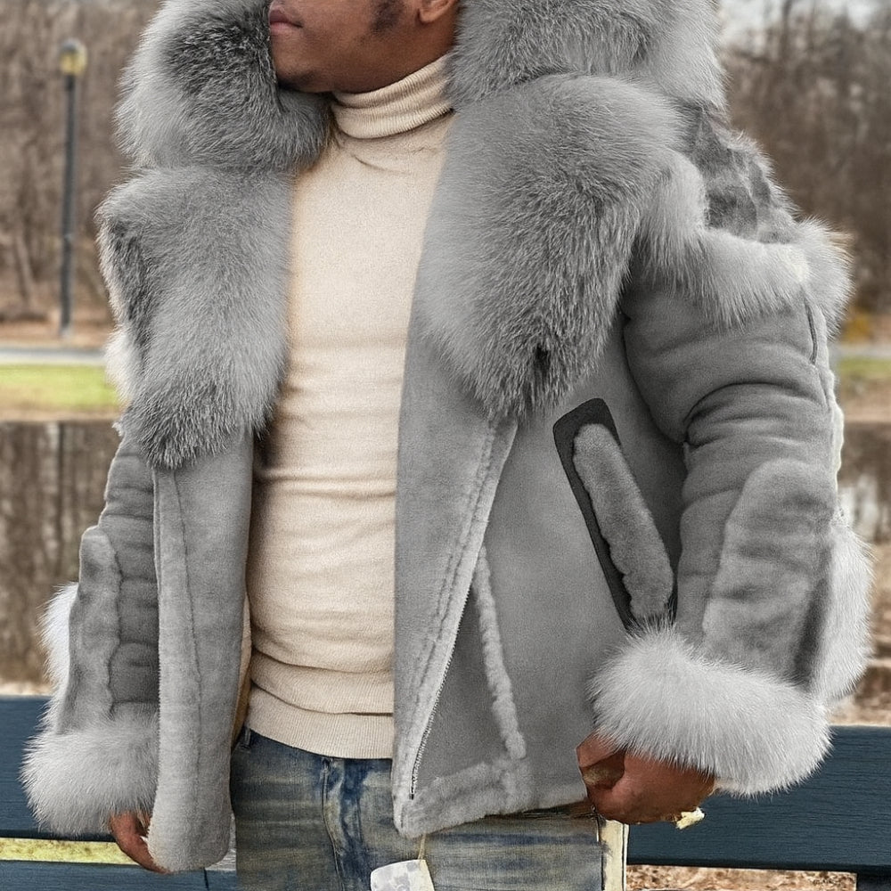 Men's Winter Coat Oversized Heavy Collar Jacket Outerwear | Meowbutter