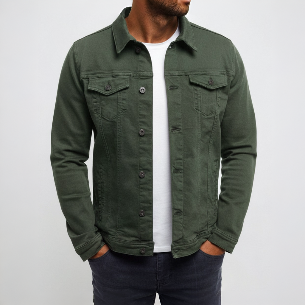 Casaco Casual Masculino com Botões à Frente, Leve | Meowbutter