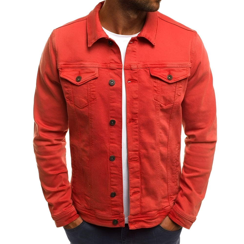 Casaco Casual Masculino com Botões à Frente, Leve | Meowbutter