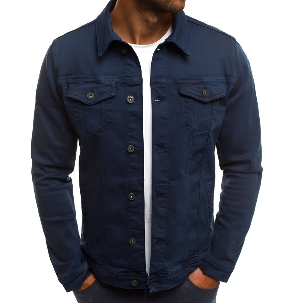Casaco Casual Masculino com Botões à Frente, Leve | Meowbutter