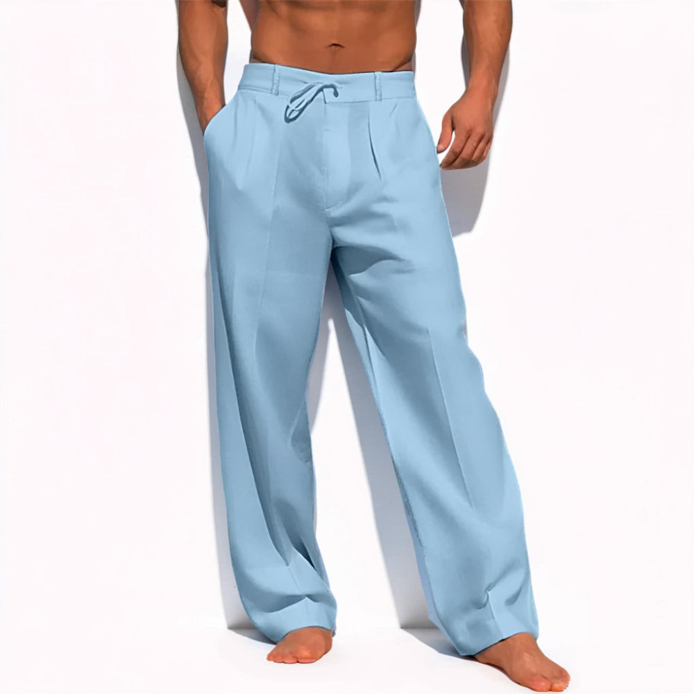 Pantaloni da uomo casual a vestibilità comoda con coulisse e gamba dritta | Meowbutter