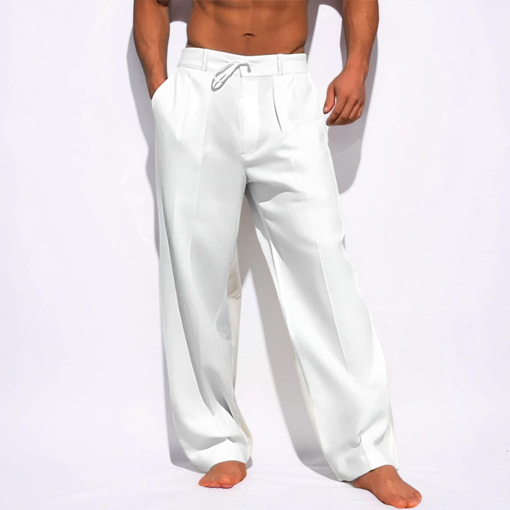 Pantaloni da uomo casual a vestibilità comoda con coulisse e gamba dritta | Meowbutter