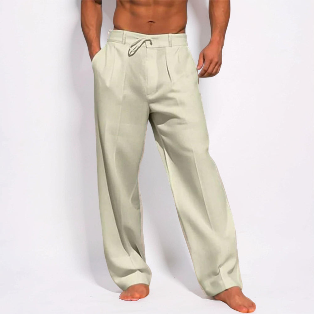 Pantaloni da uomo casual a vestibilità comoda con coulisse e gamba dritta | Meowbutter