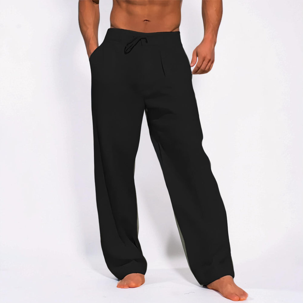 Pantaloni da uomo casual a vestibilità comoda con coulisse e gamba dritta | Meowbutter