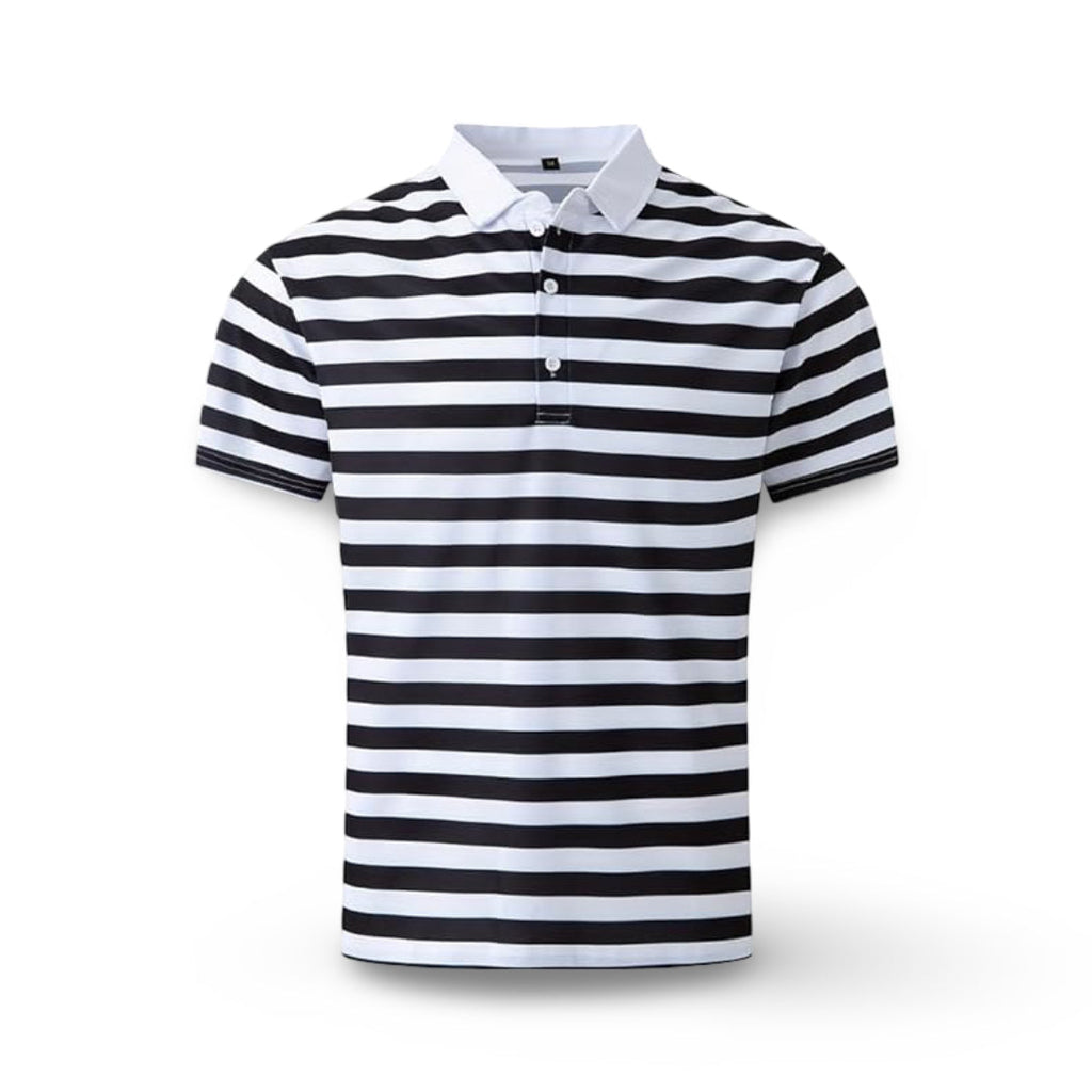 Polo da uomo a righe manica corta top estivo | Meowbutter
