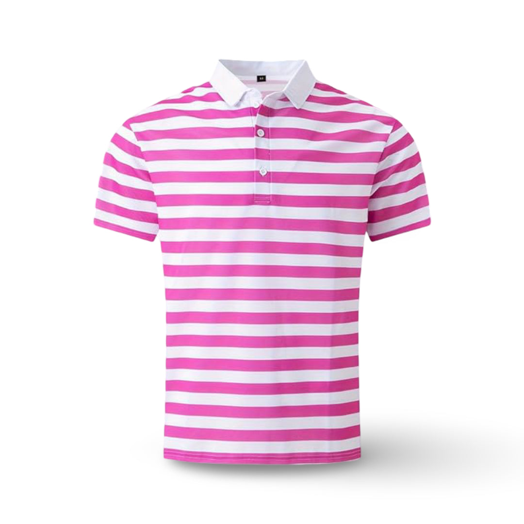 Polo da uomo a righe manica corta top estivo | Meowbutter