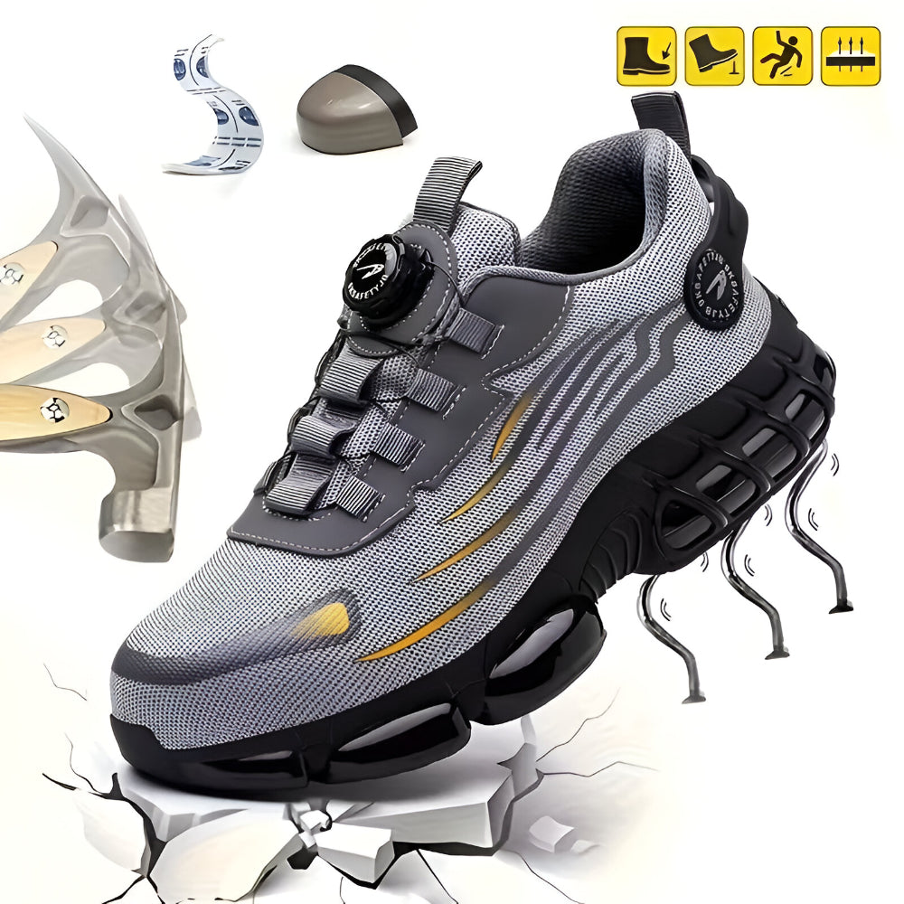 Men's Slip Resistant Work Shoes — Steel Toe Reinforced Cap