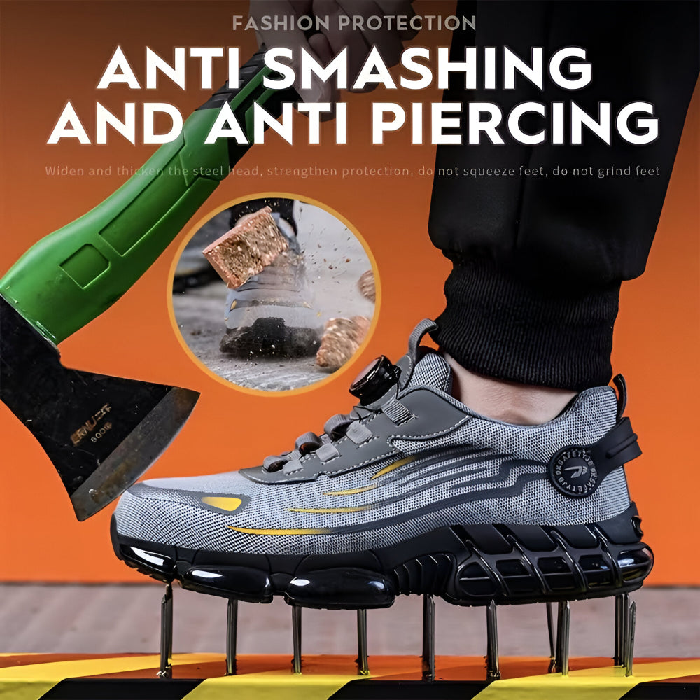 Men's Slip Resistant Work Shoes — Steel Toe Reinforced Cap