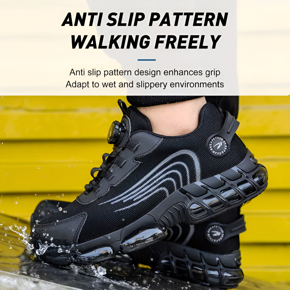 Men's Slip Resistant Work Shoes — Steel Toe Reinforced Cap