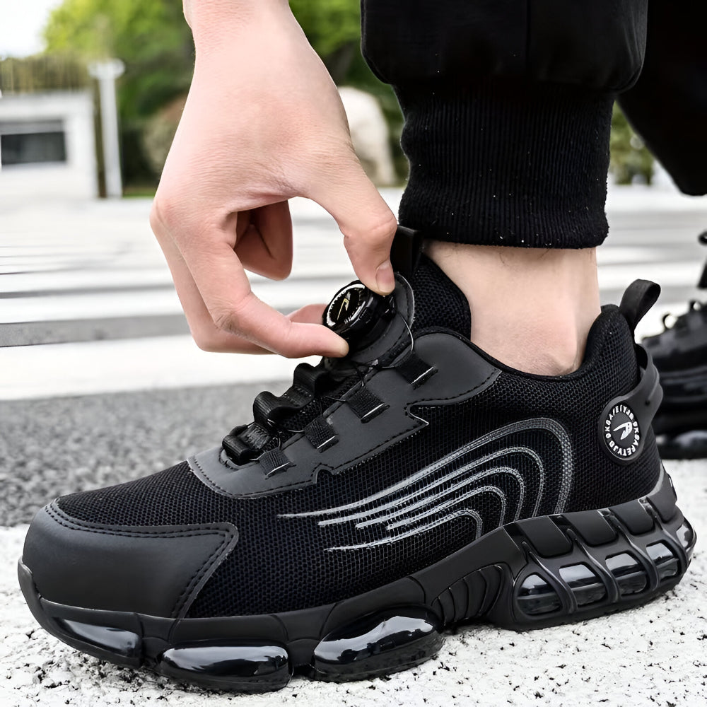 Men's Slip Resistant Work Shoes — Steel Toe Reinforced Cap