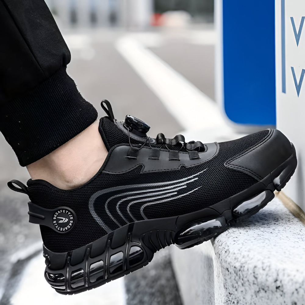Men's Slip Resistant Work Shoes — Steel Toe Reinforced Cap