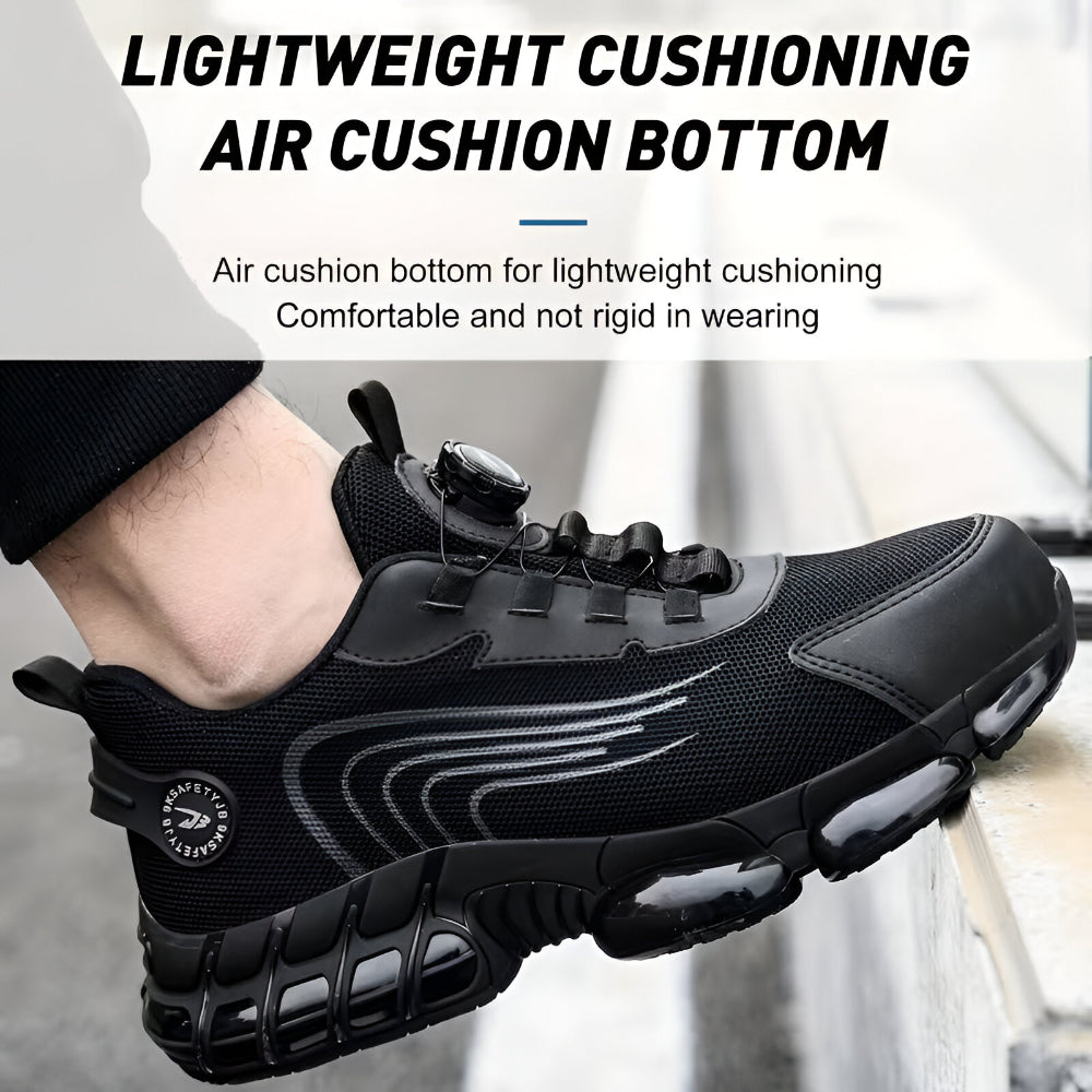 Men's Slip Resistant Work Shoes — Steel Toe Reinforced Cap