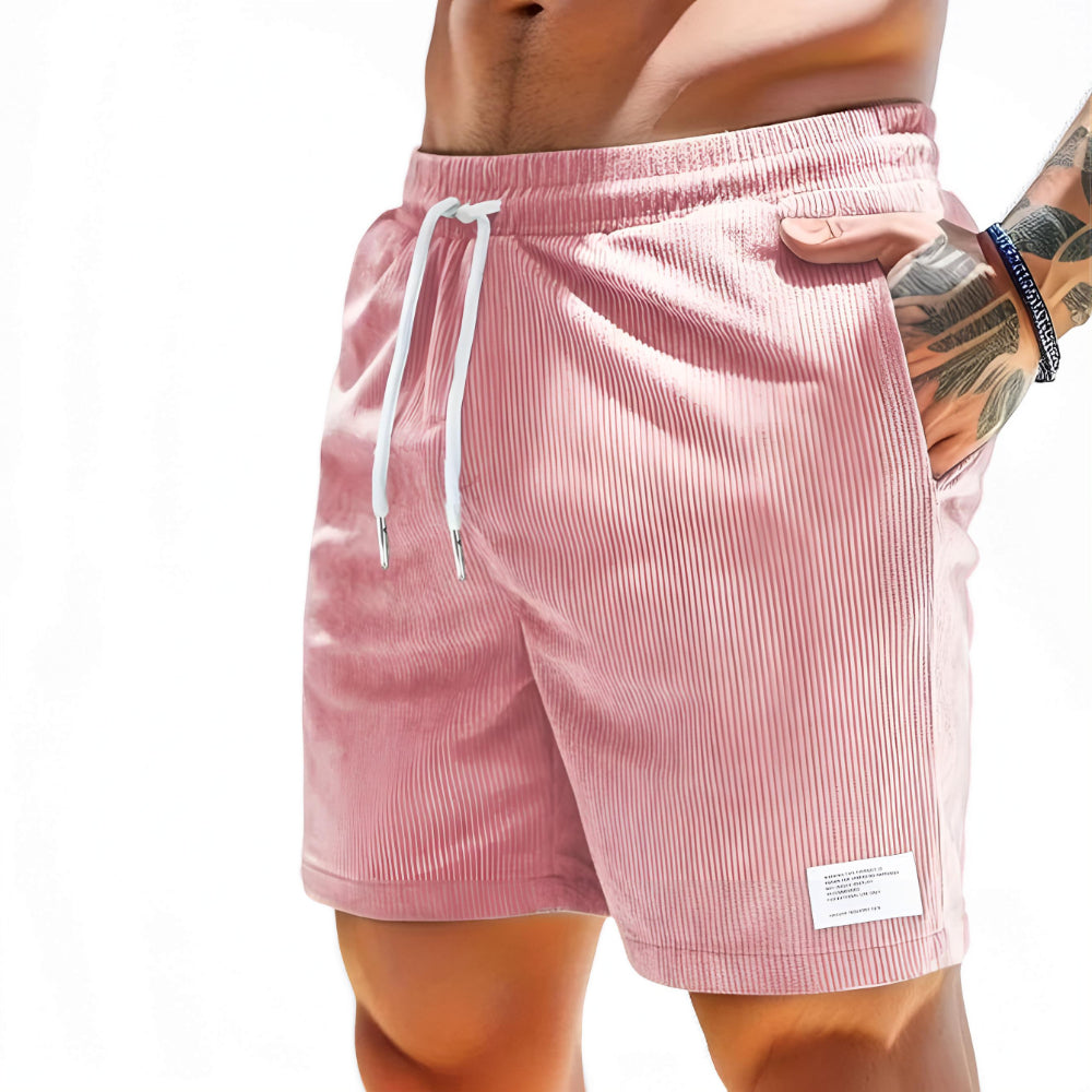 Pantaloncini da uomo casual con coulisse, vestibilità comoda, pantaloncini estivi da lounge | Meowbutter