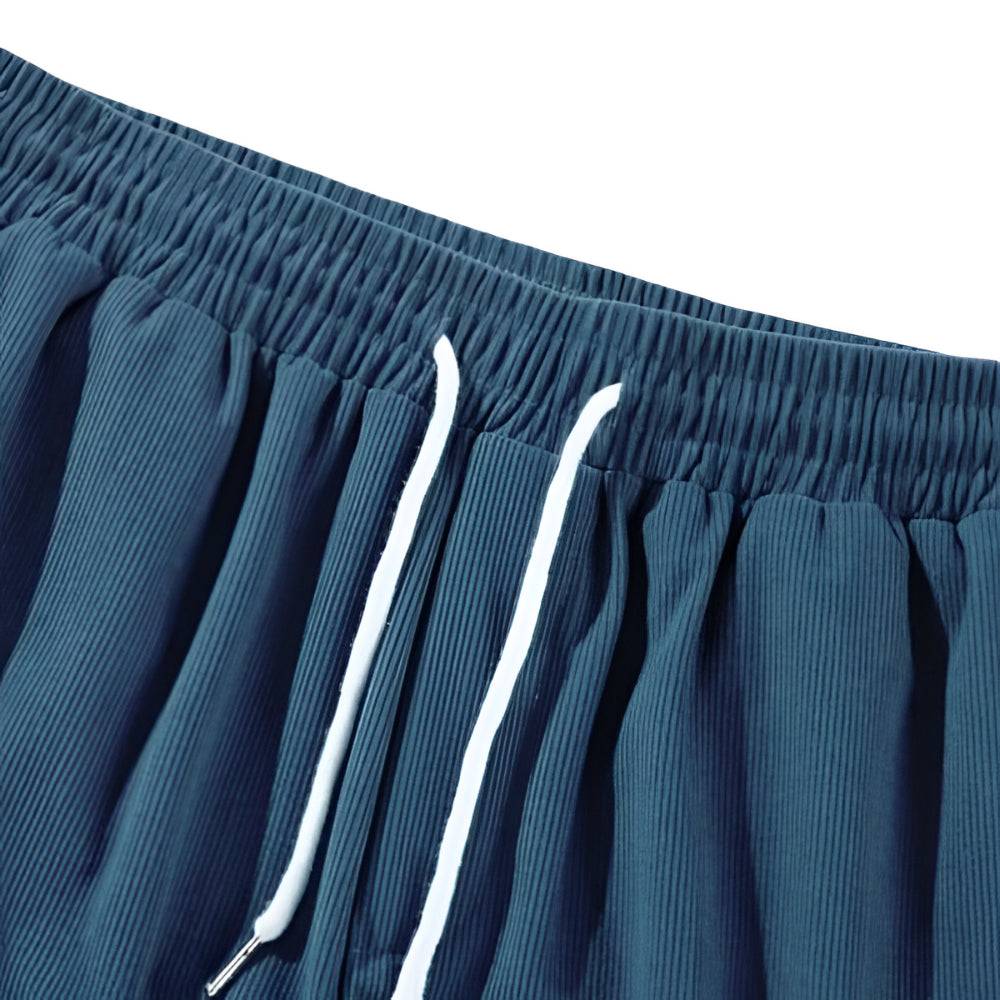 Pantaloncini da uomo casual con coulisse, vestibilità comoda, pantaloncini estivi da lounge | Meowbutter