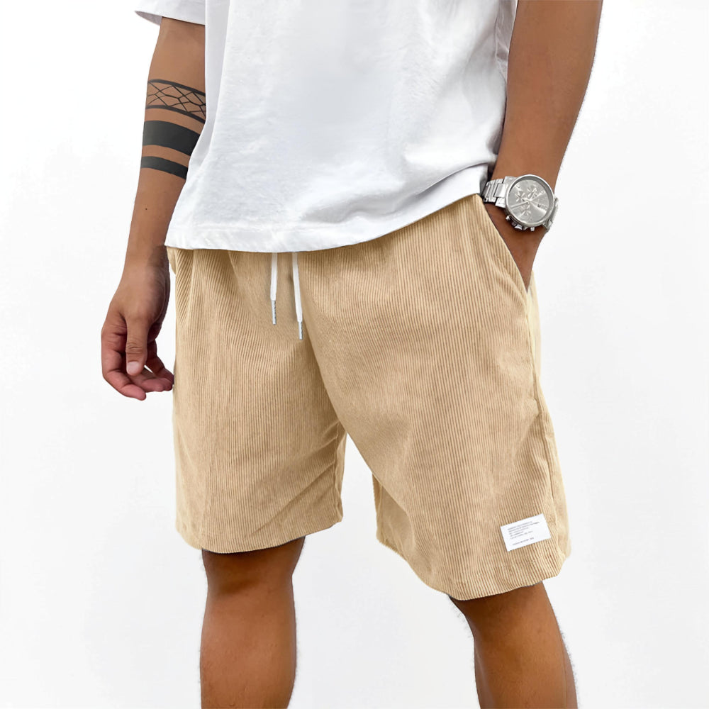 Pantaloncini da uomo casual con coulisse, vestibilità comoda, pantaloncini estivi da lounge | Meowbutter