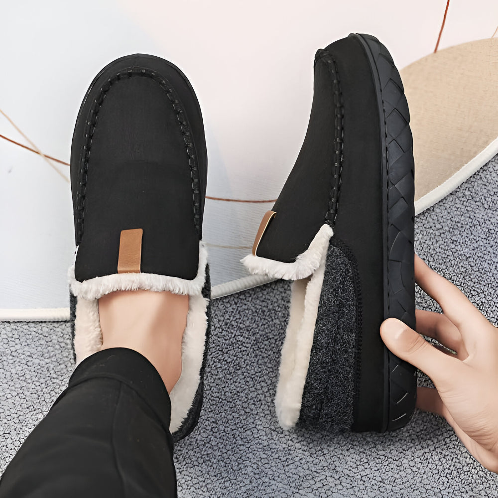 Herren-Hausschuhe als Loafer – zum Hineinschlüpfen, Court-Design