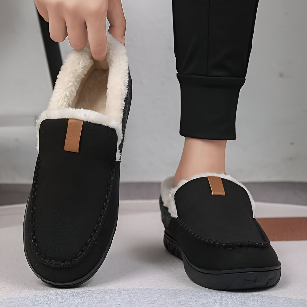 Herren-Hausschuhe als Loafer – zum Hineinschlüpfen, Court-Design