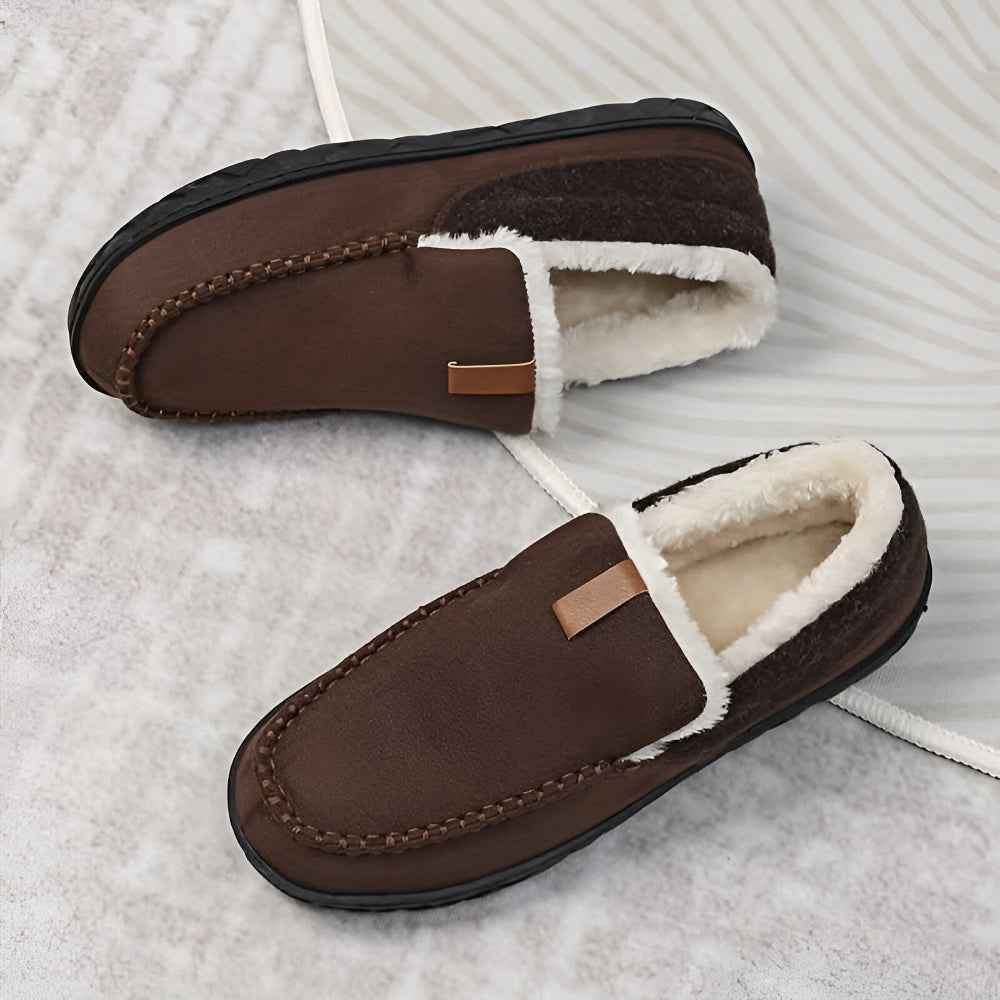 Herren-Hausschuhe als Loafer – zum Hineinschlüpfen, Court-Design