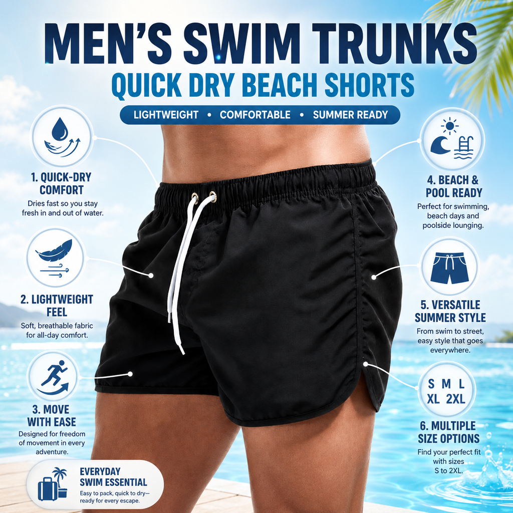 Herrebadebukser Hurtigtørrende | Strandshorts | Meowbutter