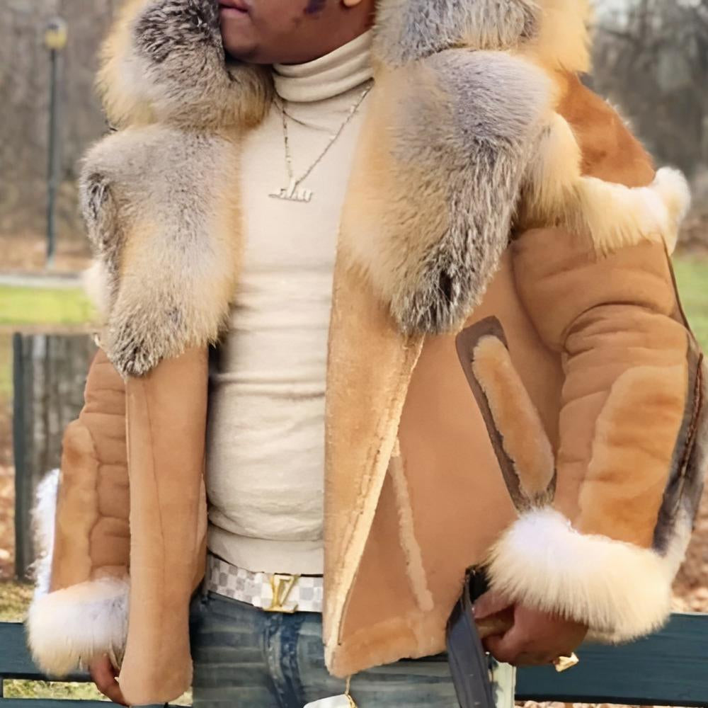 Men's Winter Coat Oversized Heavy Collar Jacket Outerwear | Meowbutter