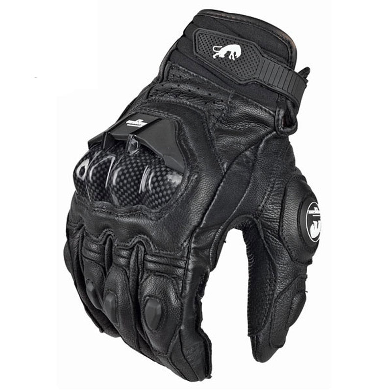 Supertech Leather Motorcycle Gloves — Protective All-Weather Grip