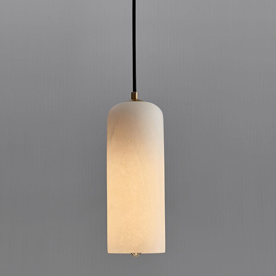 Alabasterfarbene Messing-Hängeleuchte, Mid-Century-Stil, höhenverstellbar