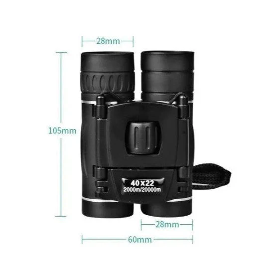 40x22 katonai HD távcső — fényes, 22 mm-es frontlencsék