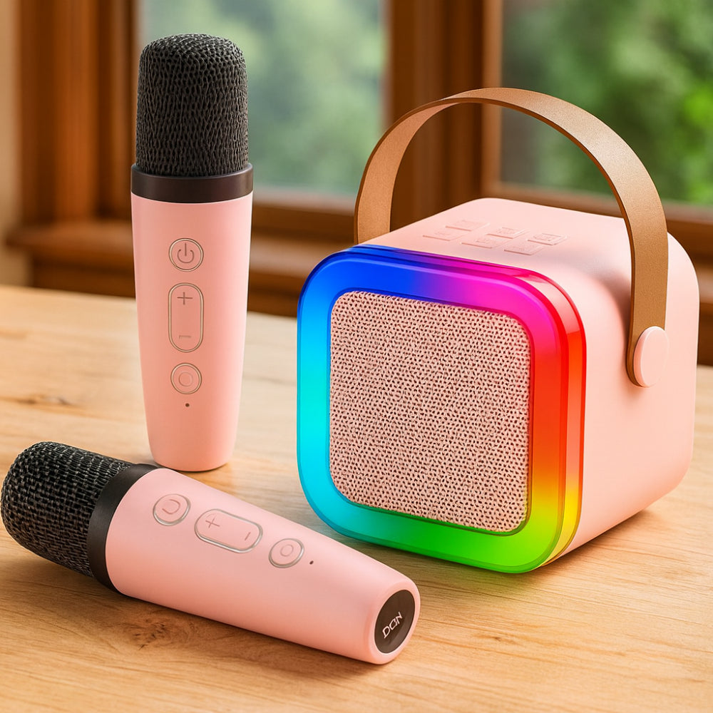 Compact Kids Karaoke Speaker — Bluetooth Audio, Wireless Microphone