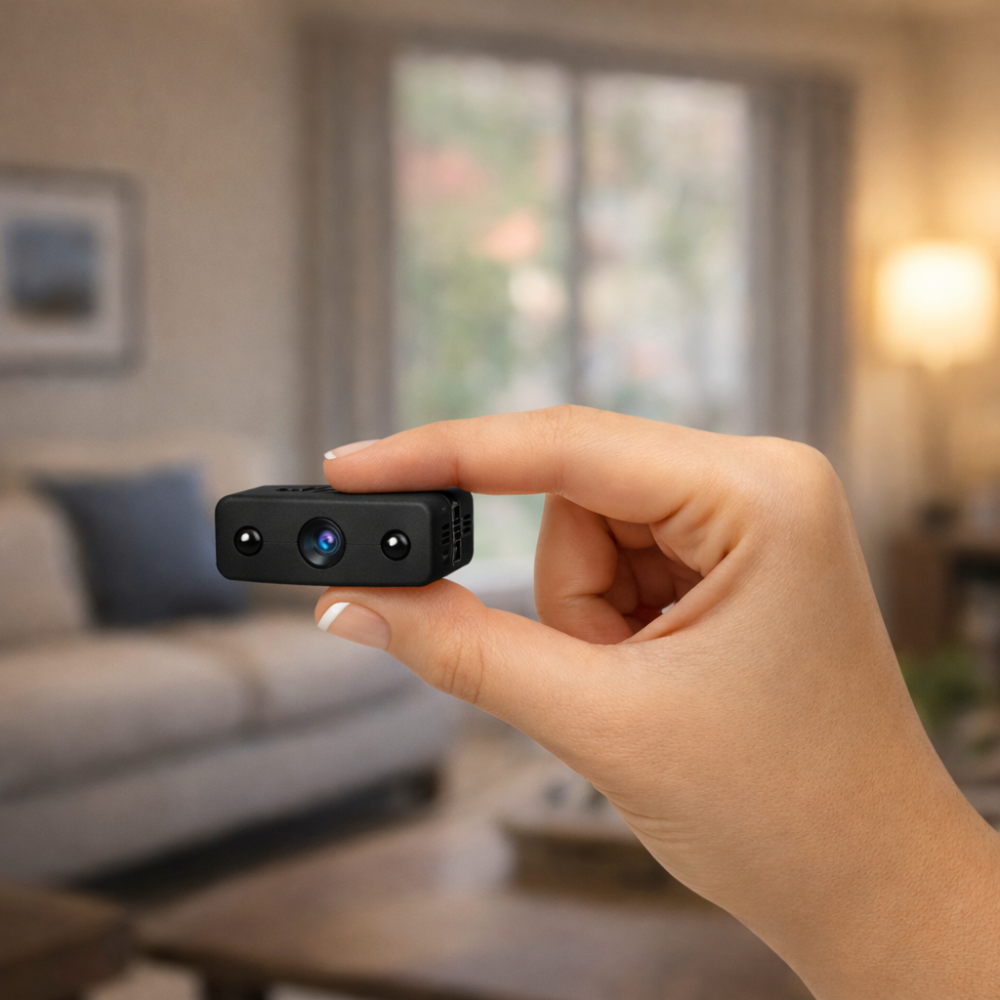 Microcámara HD compacta — Grabadora de vídeo con detección automática de movimiento
