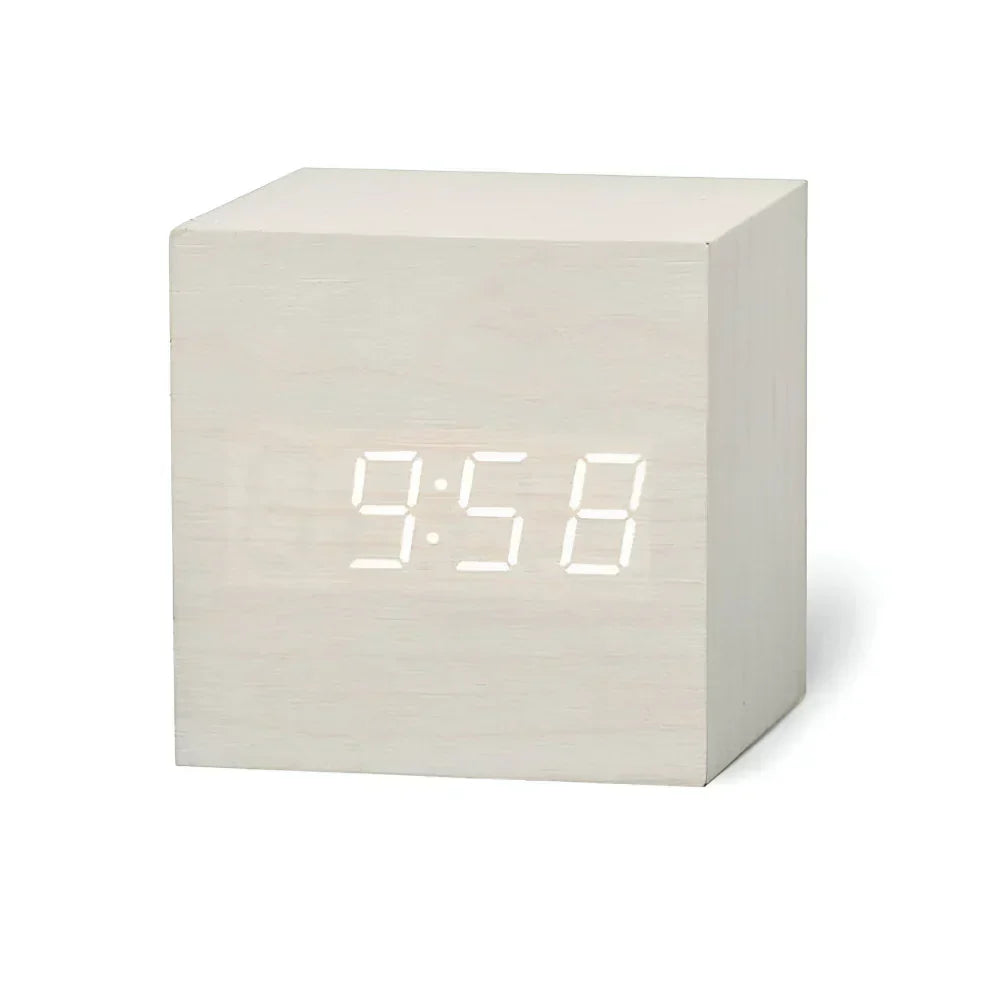 Digital LED Cube Alarm Clock — Time, Date, and Temperature Display