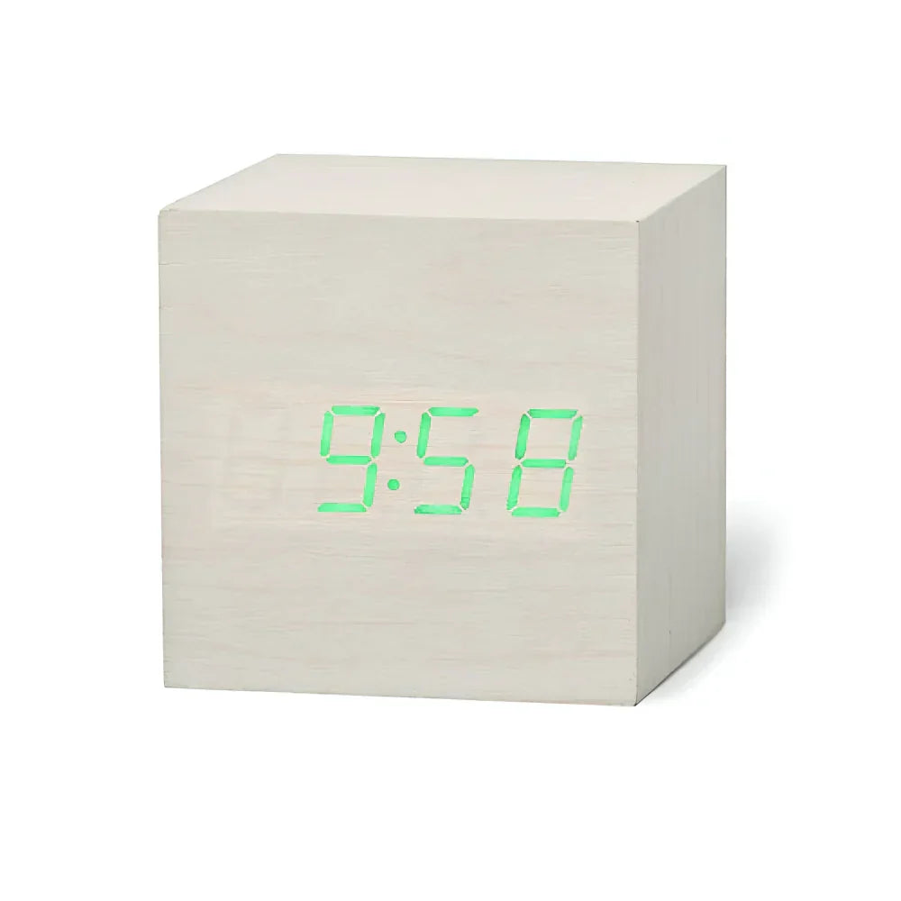 Digital LED Cube Alarm Clock — Time, Date, and Temperature Display
