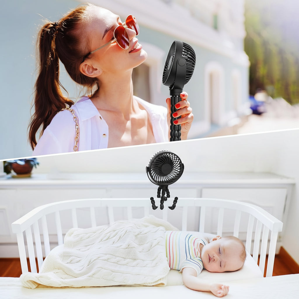 Portable Fan Clip On Battery Operated Stroller Fan | Meowbutter