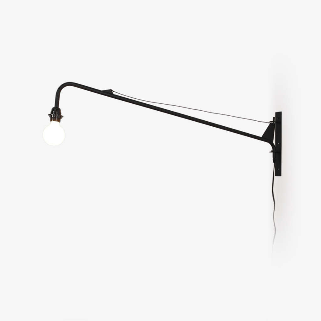 Minimalistické černé kovové nastavitelné LED nástěnné svítidlo pro moderní interiéry