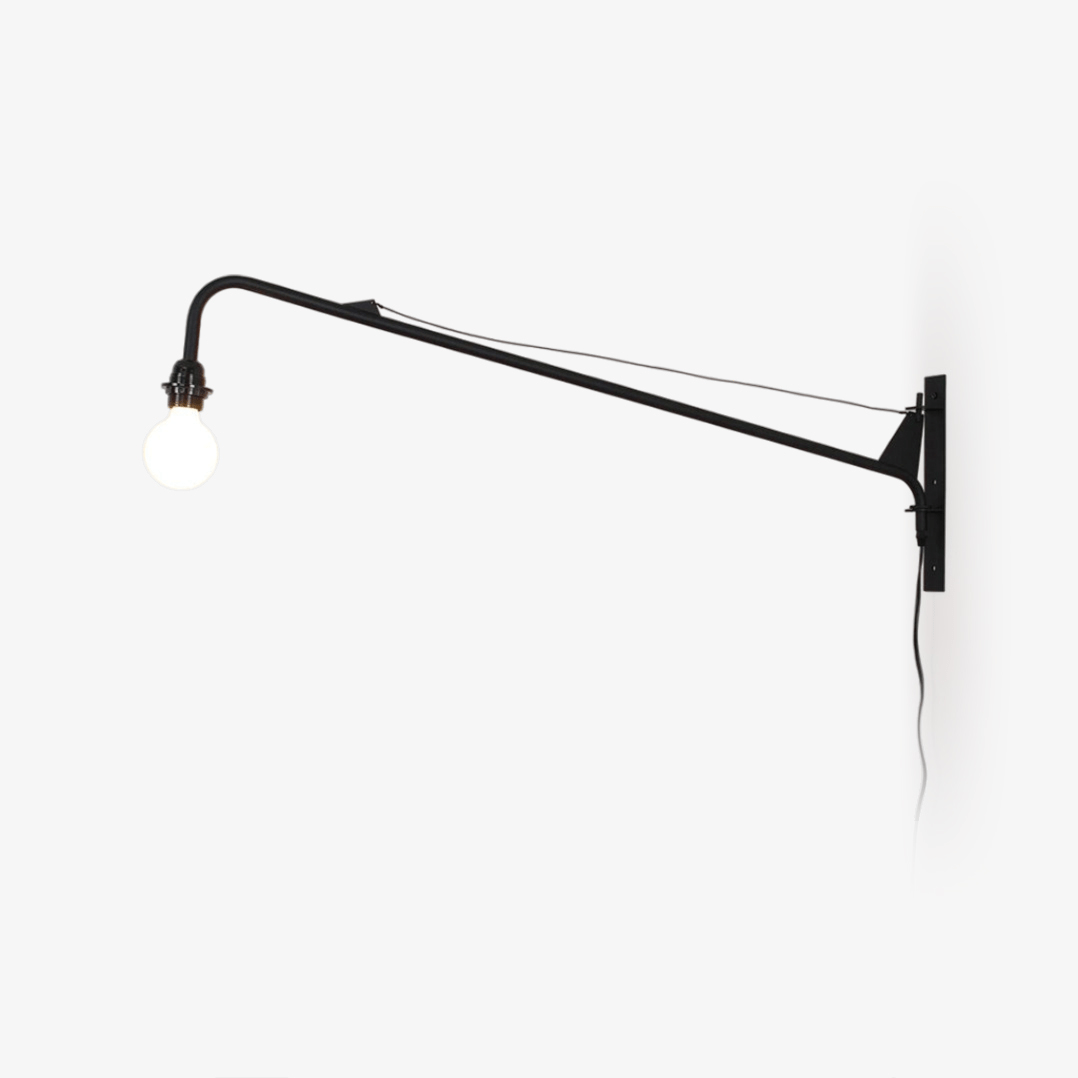Minimalistické černé kovové nastavitelné LED nástěnné svítidlo pro moderní interiéry