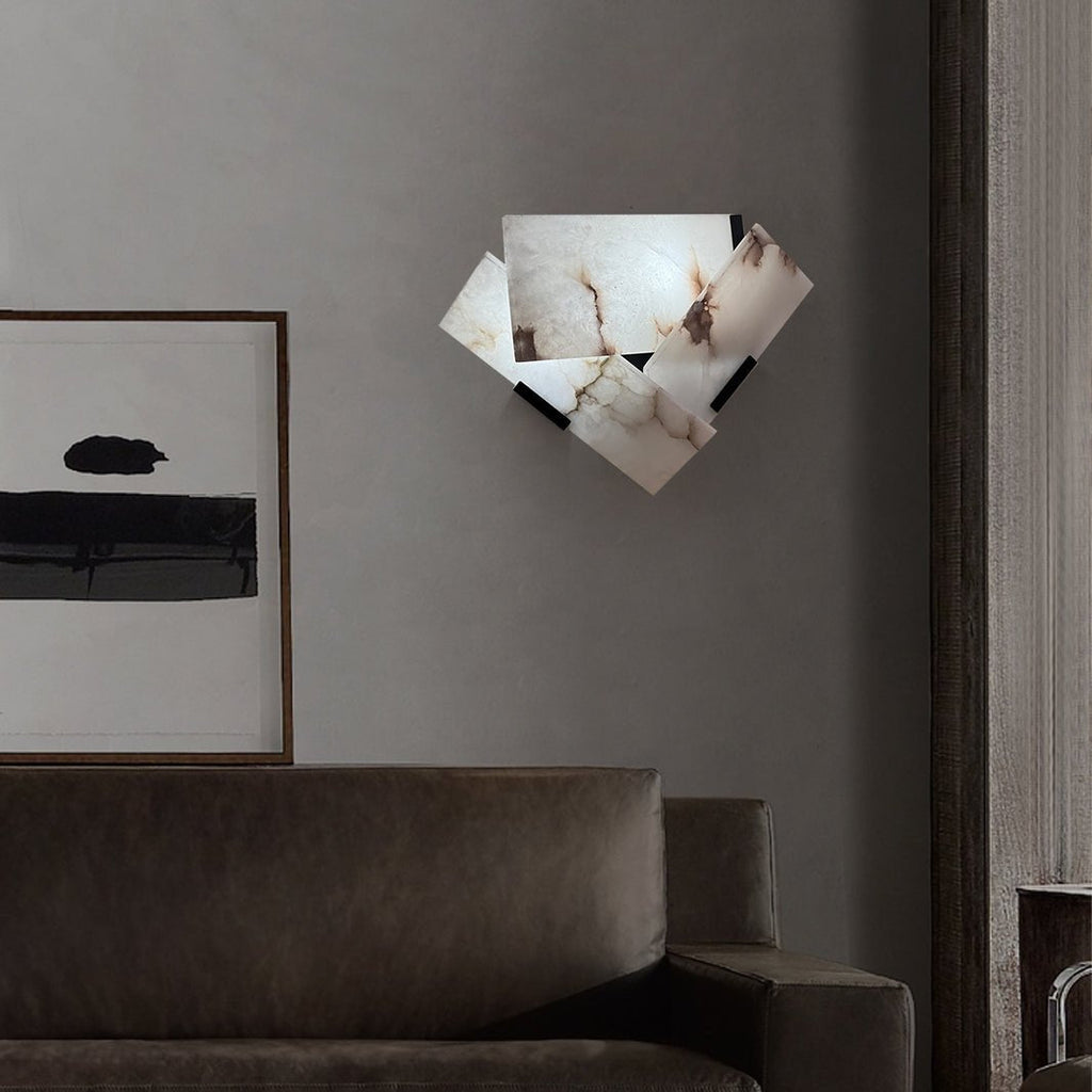 Corp de iluminat LED Alabaster pentru perete cu suport, negru satin.