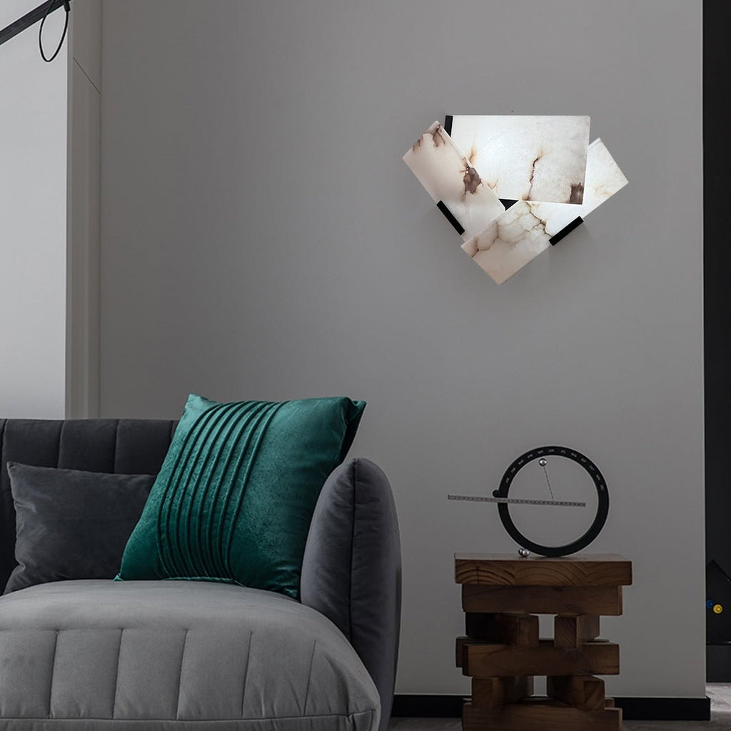 Corp de iluminat LED Alabaster pentru perete cu suport, negru satin.