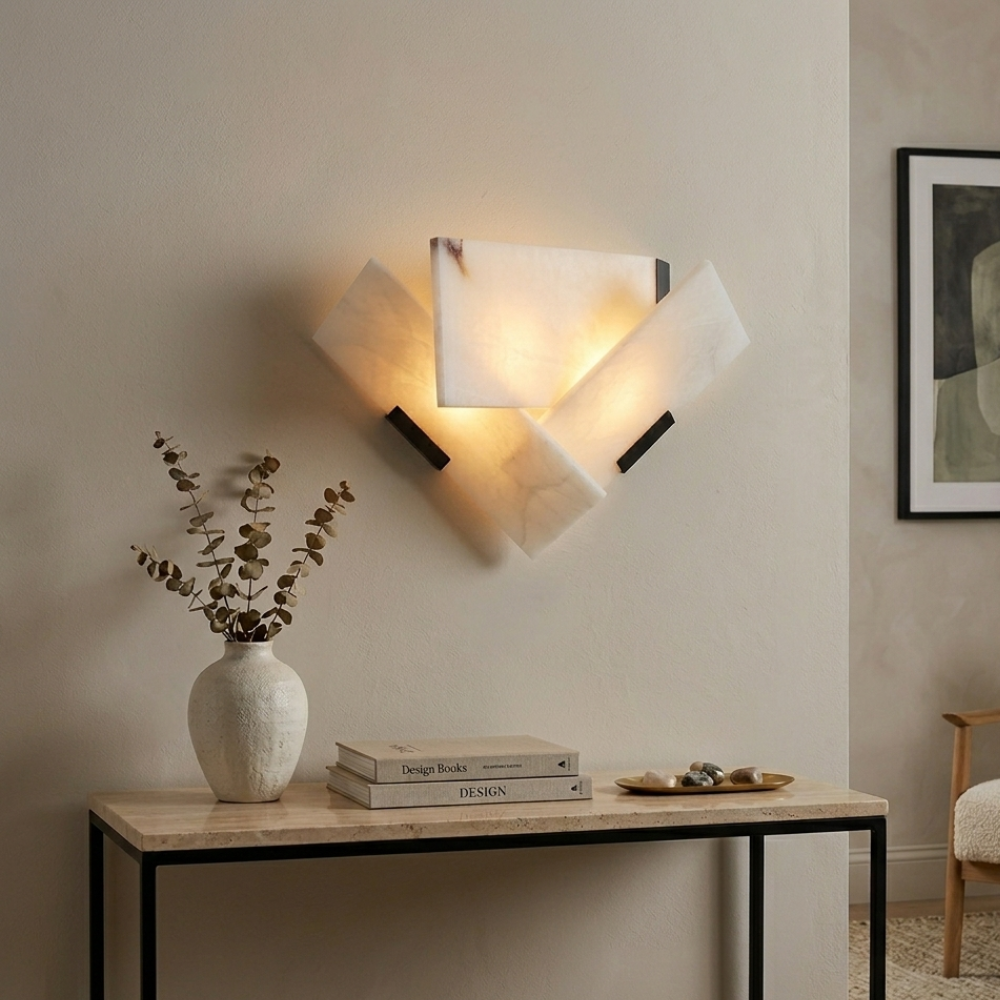 Corp de iluminat LED Alabaster pentru perete cu suport, negru satin.