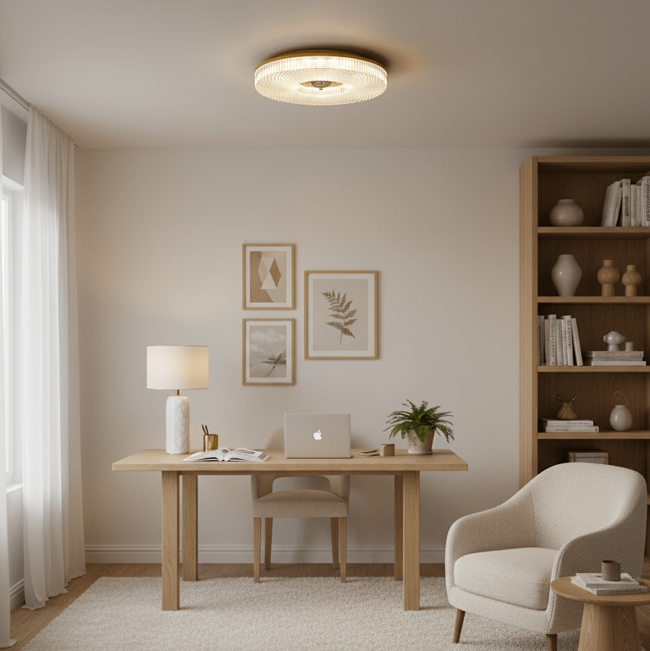 一体型LEDと不透明アクリルシェードを備えたスリムな天井照明