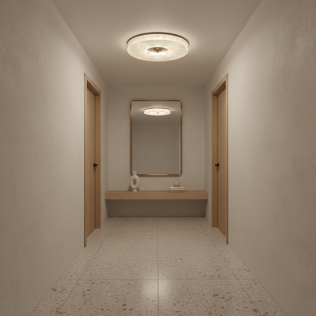 Elegantní stropní svítidlo s integrovaným LED a neprůhledným akrylovým stínidlem