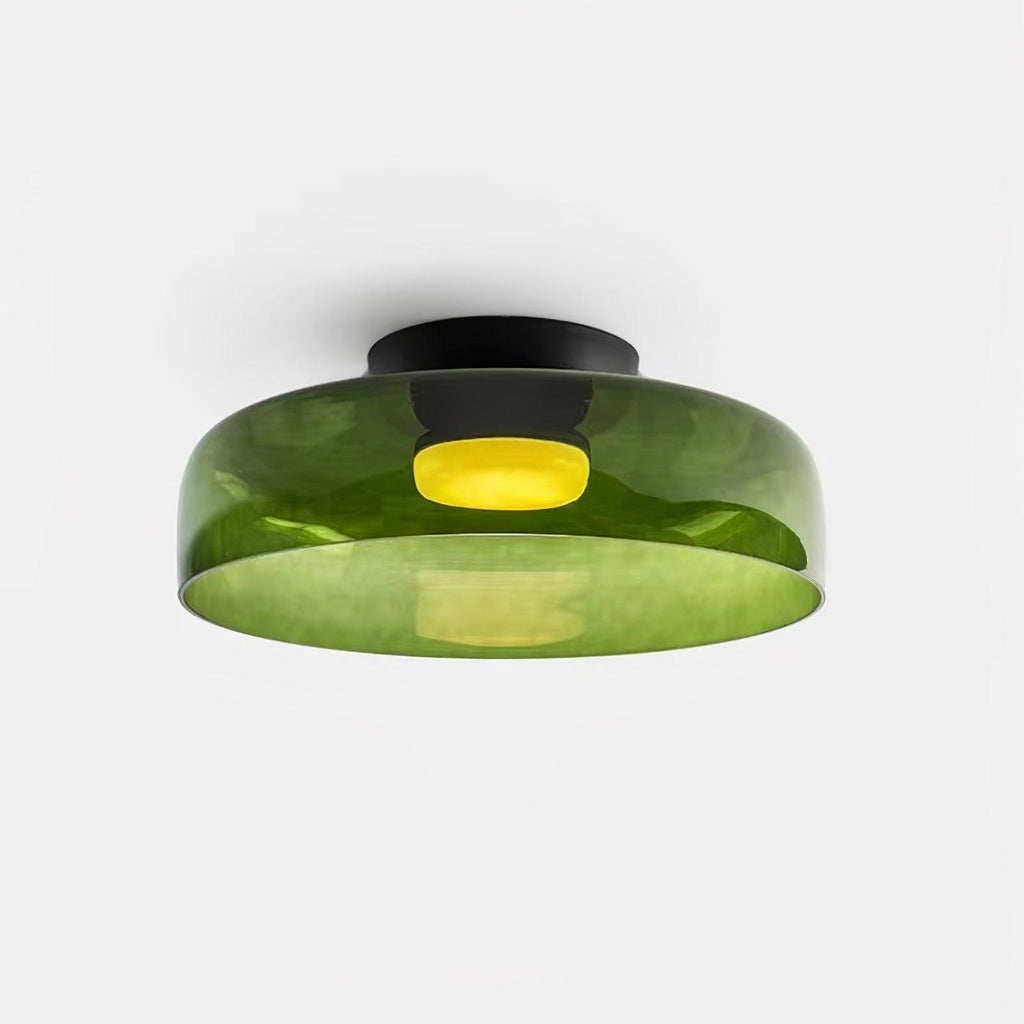 Røget glas loftslampe med integreret LED i minimalistisk stil