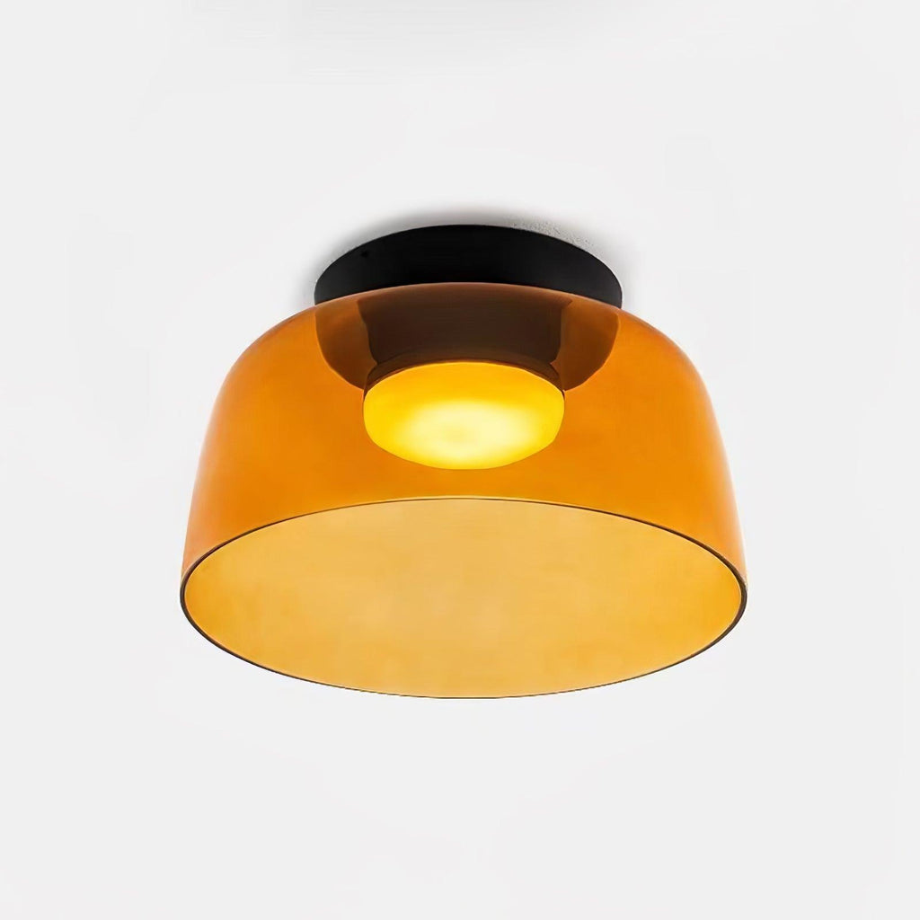 Røget glas loftslampe med integreret LED i minimalistisk stil