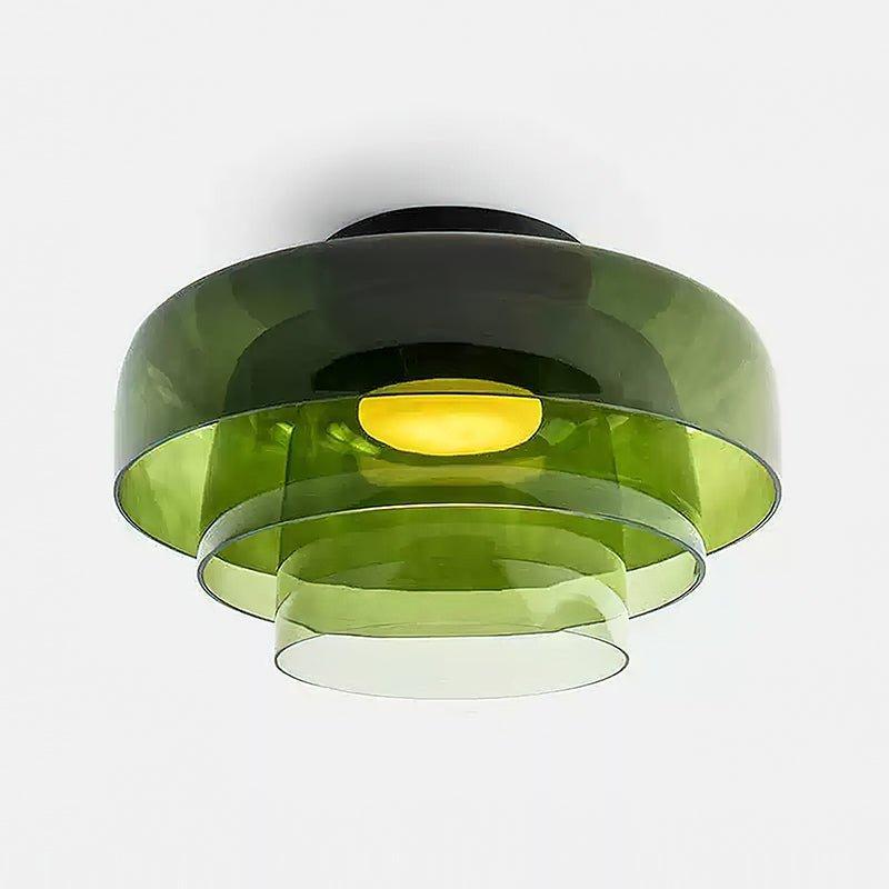 Røget glas loftslampe med integreret LED i minimalistisk stil