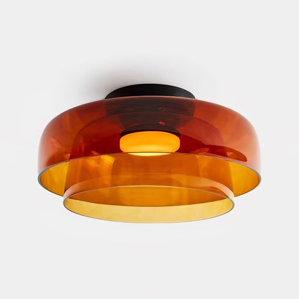 Røget glas loftslampe med integreret LED i minimalistisk stil