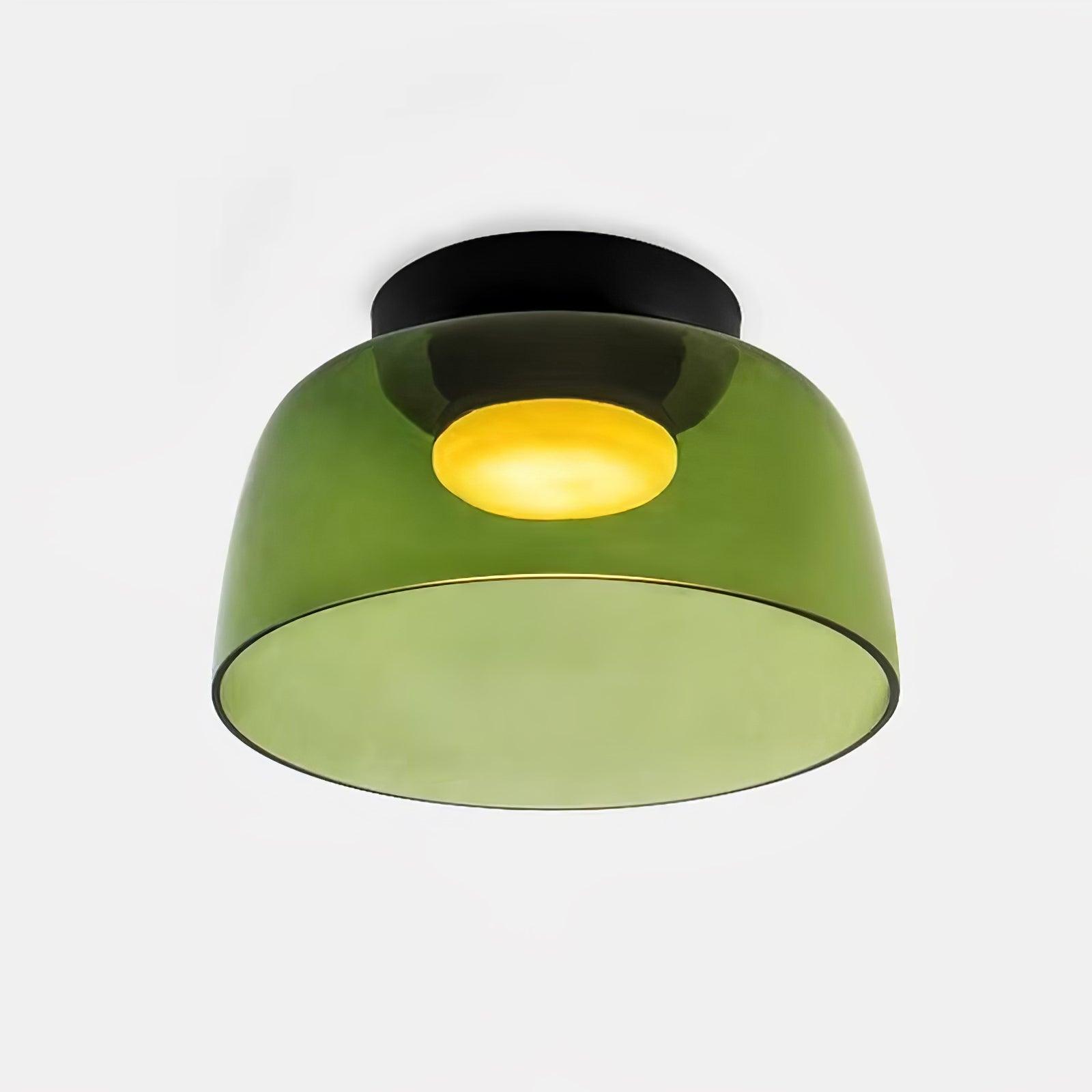 Røget glas loftslampe med integreret LED i minimalistisk stil