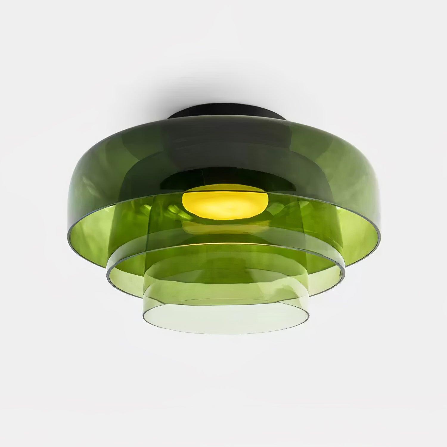 Røget glas loftslampe med integreret LED i minimalistisk stil