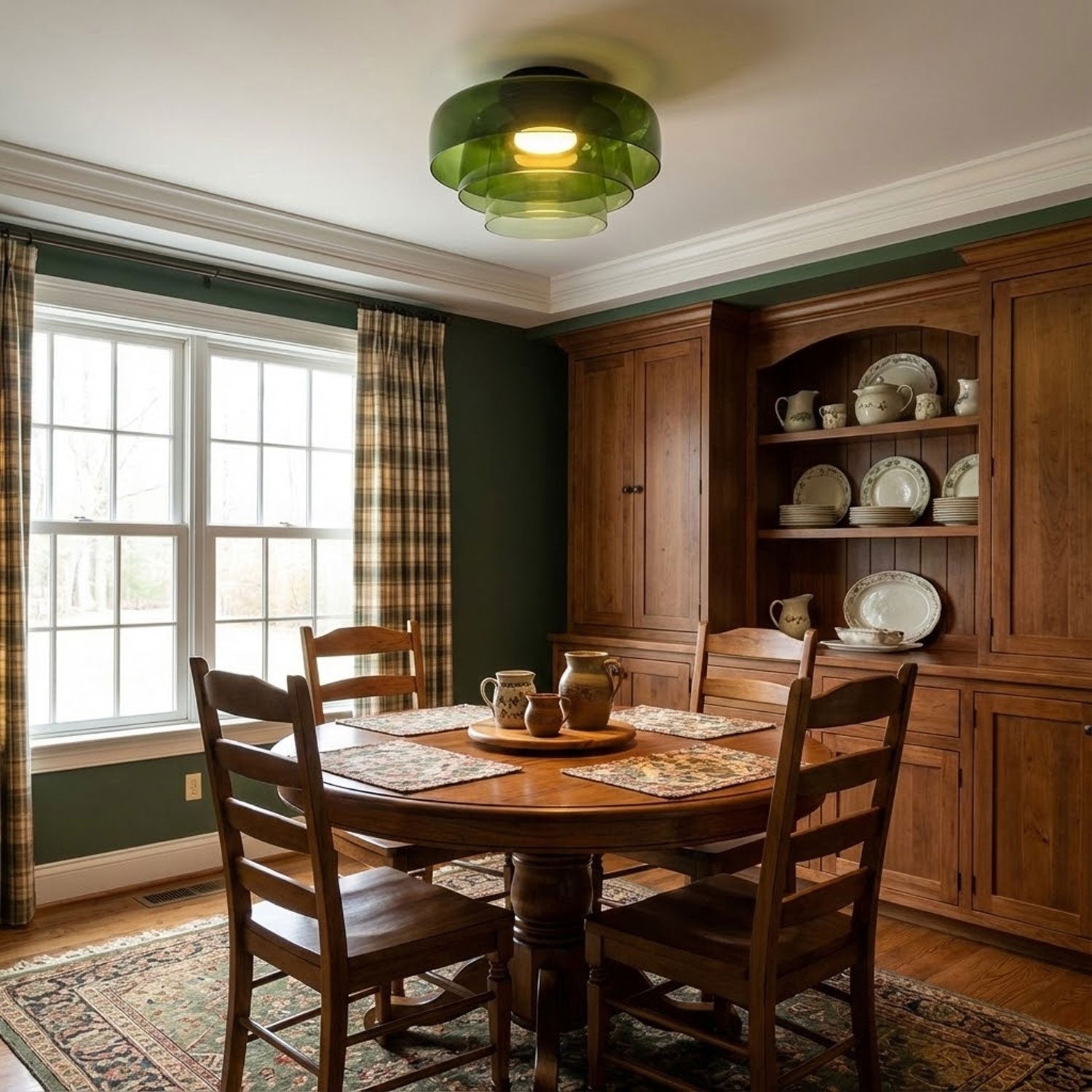 Røget glas loftslampe med integreret LED i minimalistisk stil