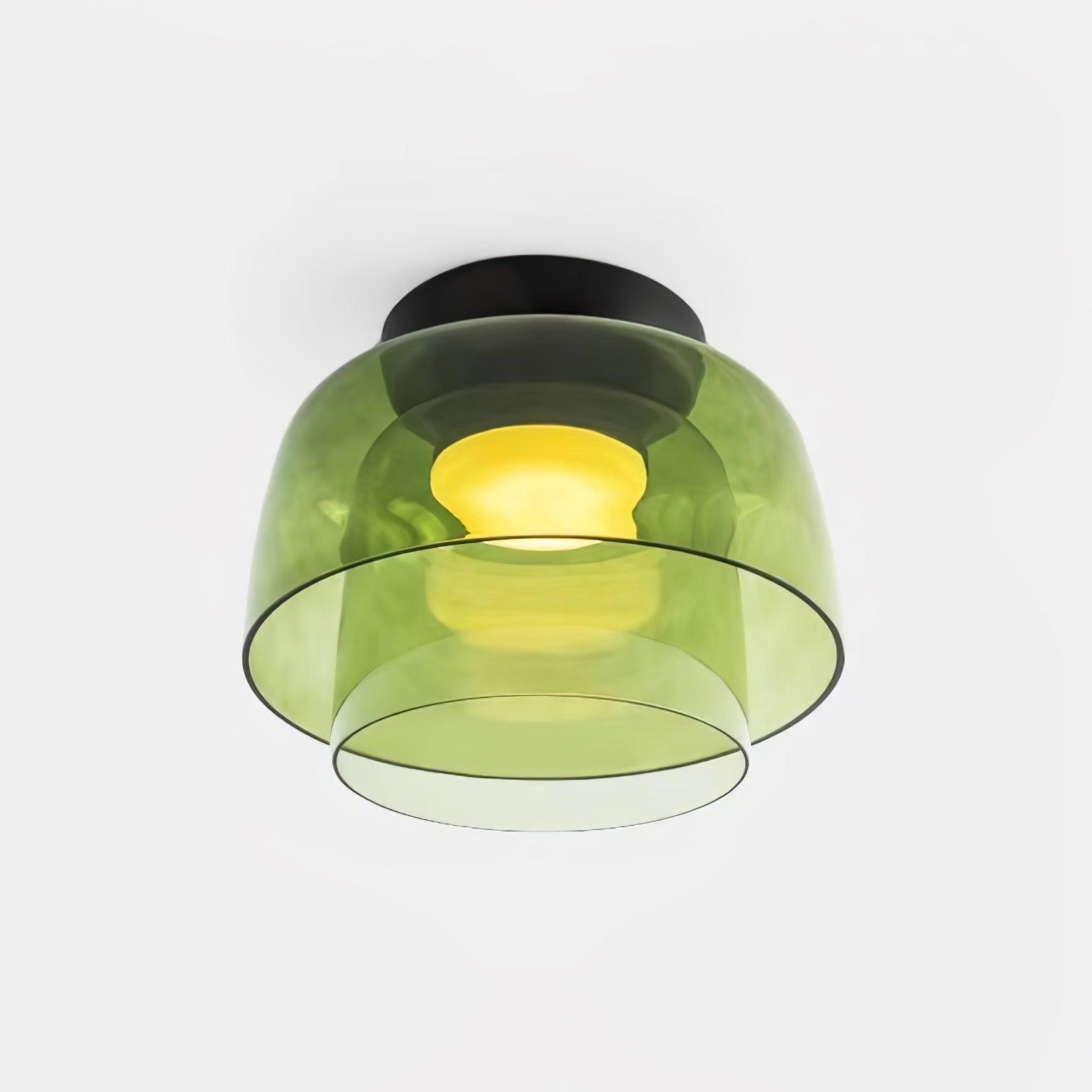 Røget glas loftslampe med integreret LED i minimalistisk stil